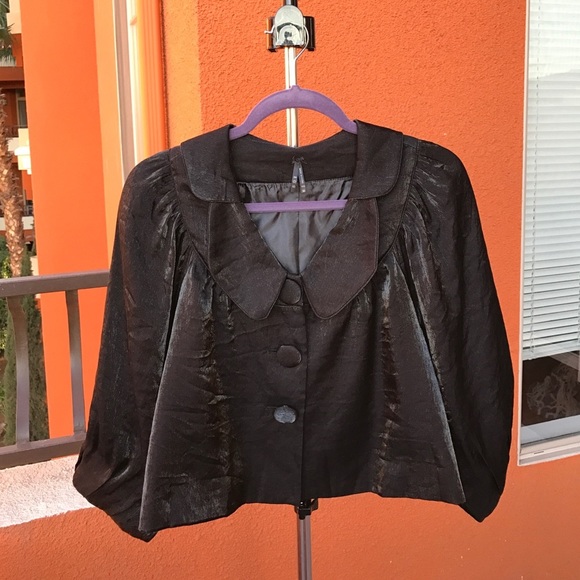 💕x2HP💕 black cropped dressy jacket - Picture 2 of 9